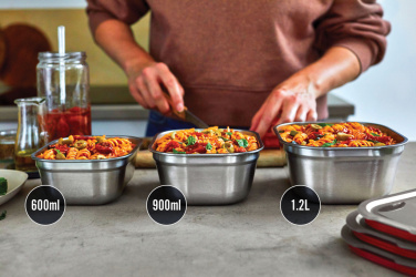 Логотрейд бизнес-подарки картинка: Черный + Blum набор из 3-х контейнеров для хранения еды (маленький, средний, большой)